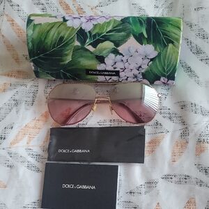 Dolce & Gabbana Rose-Tinted Aviator Sunglasses